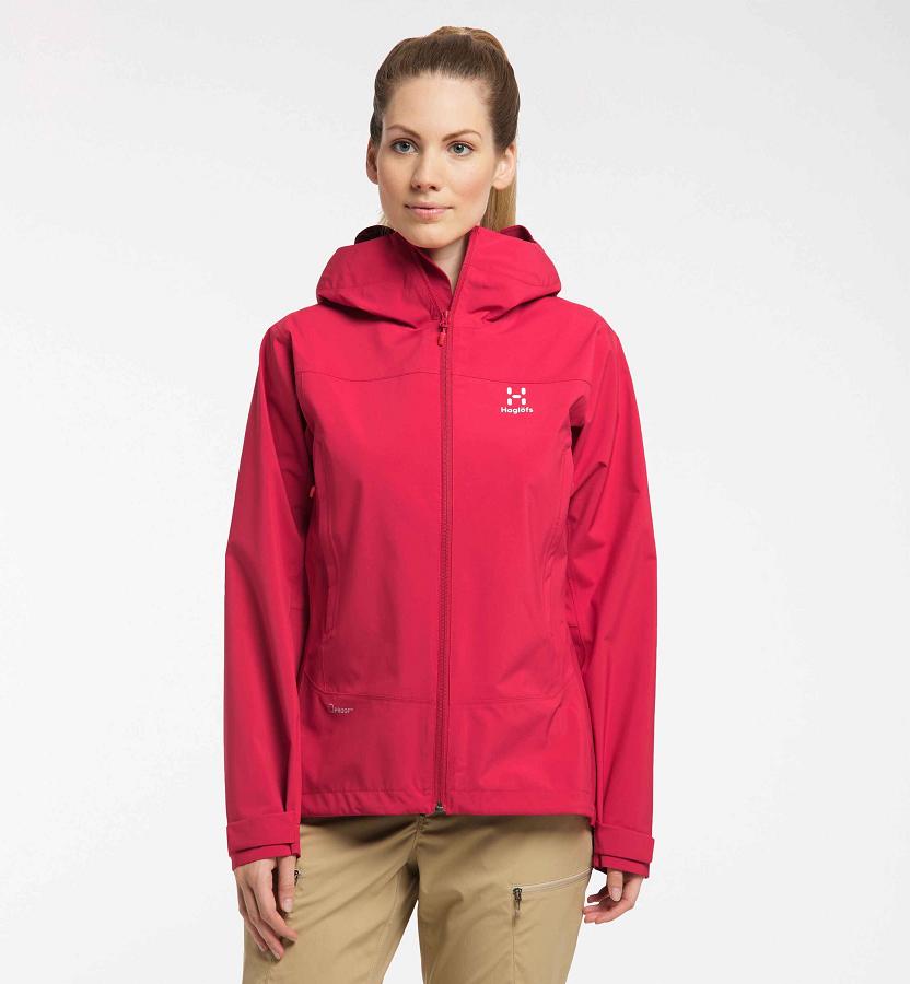 Haglöfs Womens Spate Windbreaker Red New Zealand 38056KEIF